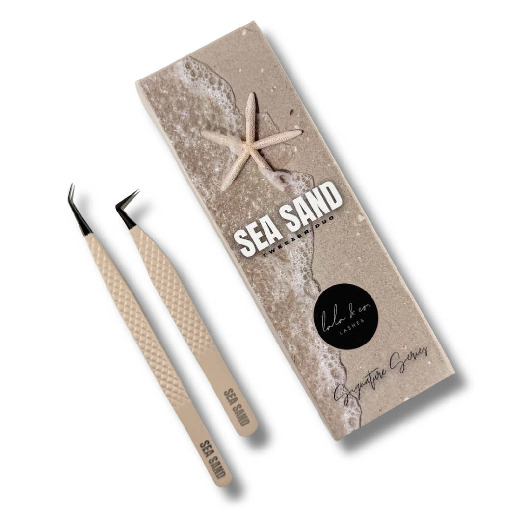 Sea Sand - Fiber Tip Lash Tweezer Duo