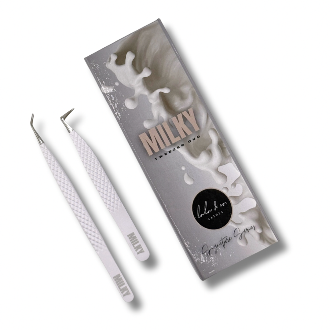 Milky - Fiber Tip Lash Tweezer Duo