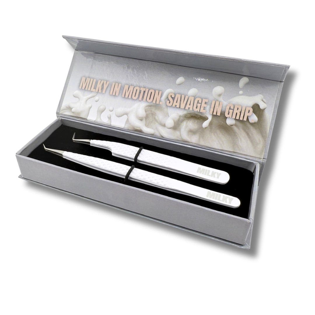 Milky - Fiber Tip Lash Tweezer Duo