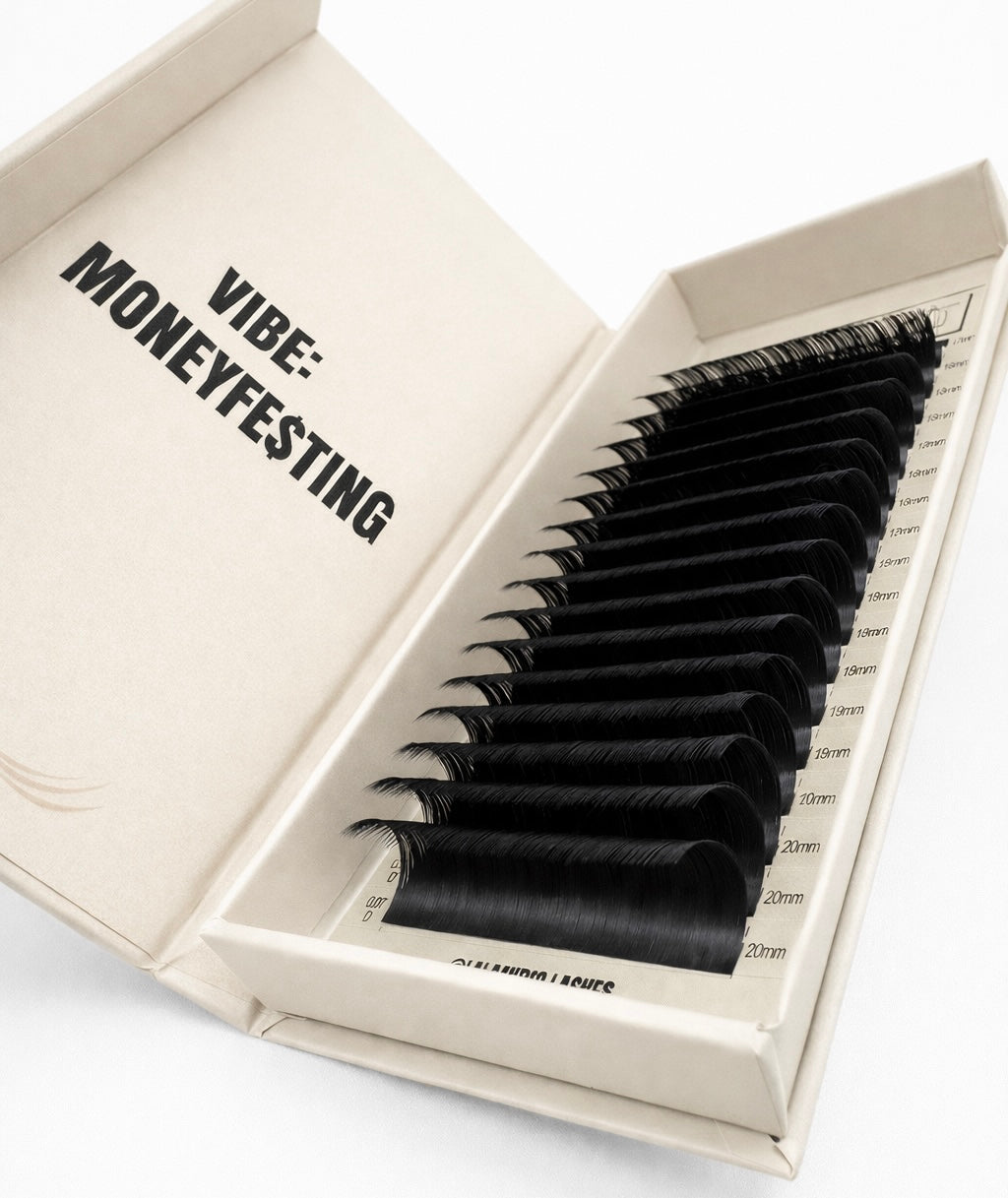 LaLa and Co Noir Luxe 0.07mm lash extension tray for classic and hybrid lash sets