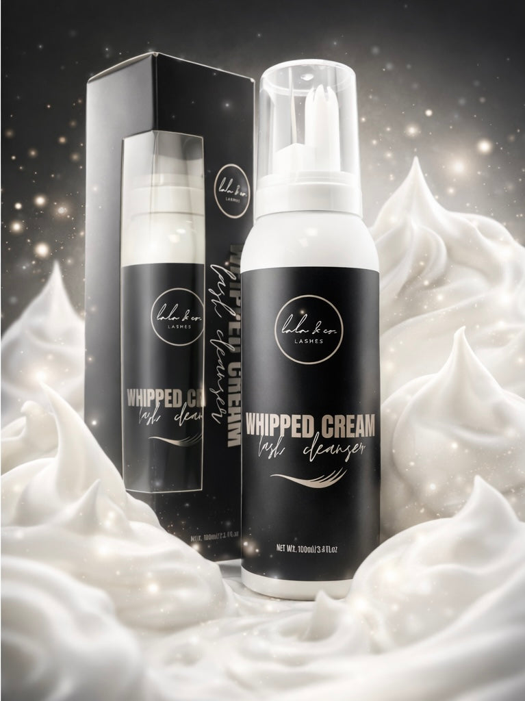 LaLa and Co Whipped Cream foaming lash extension cleanser shampoo bottle