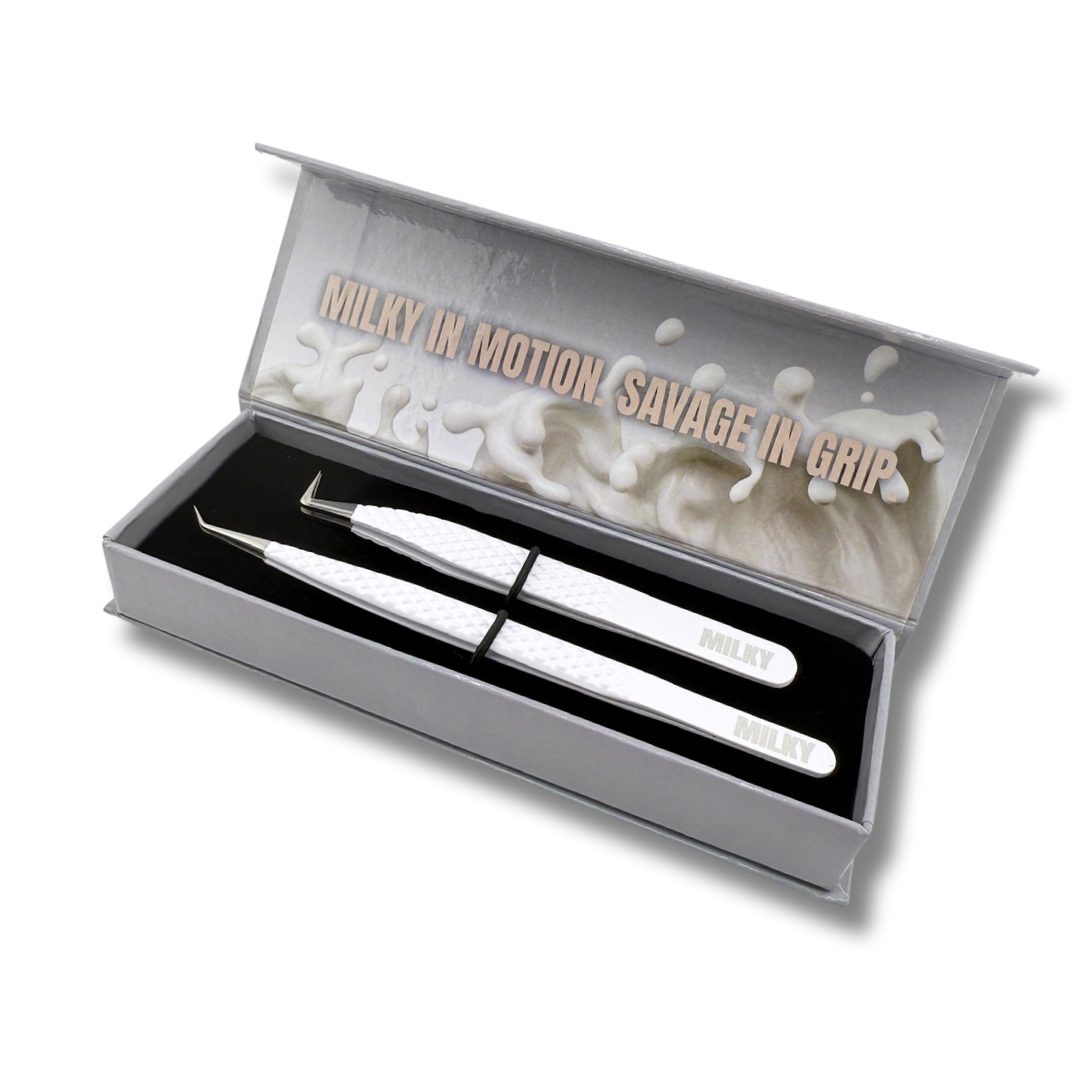 Milky - Fiber Tip Lash Tweezer Duo