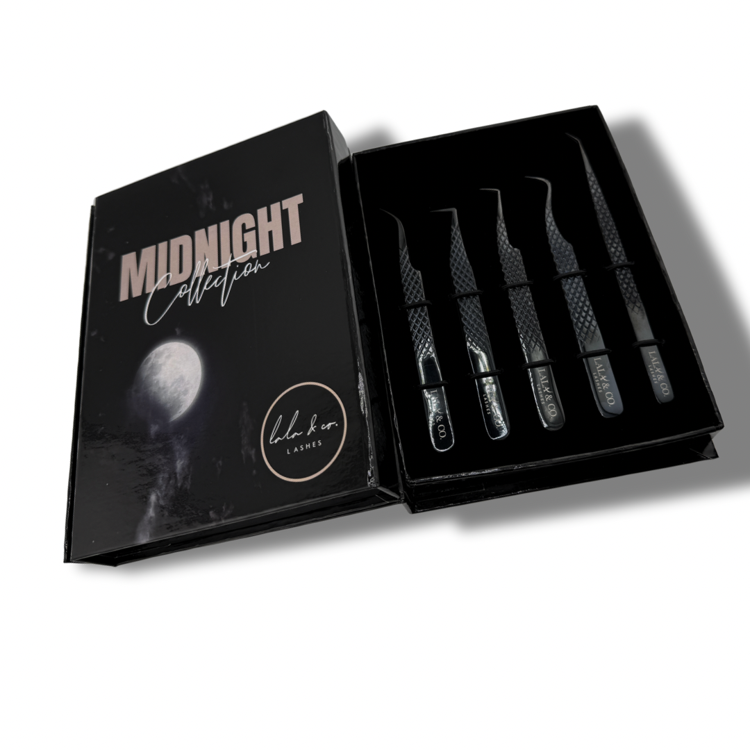 Full Midnight Lash Tweezer Collection - Fiber Tip