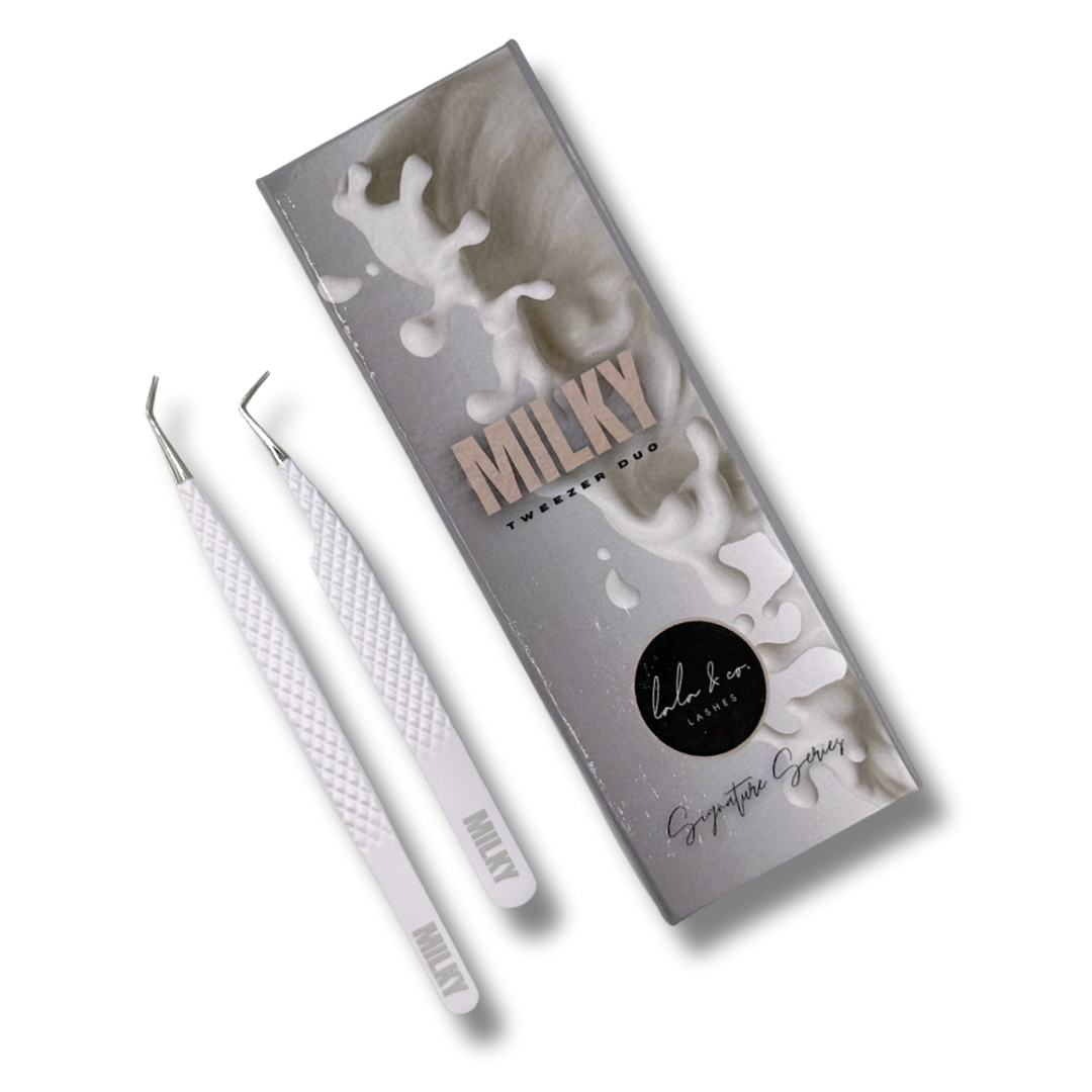 Milky - Fiber Tip Lash Tweezer Duo