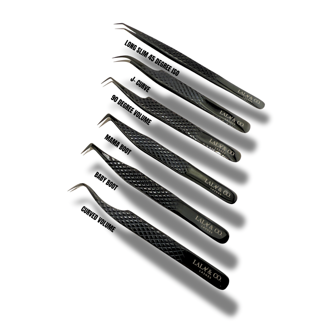 Full Midnight Lash Tweezer Collection - Fiber Tip