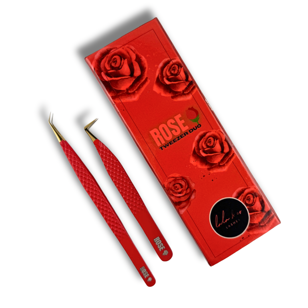 Rose - Fiber Tip Lash Tweezer Duo – LaLa & Co. Lashes