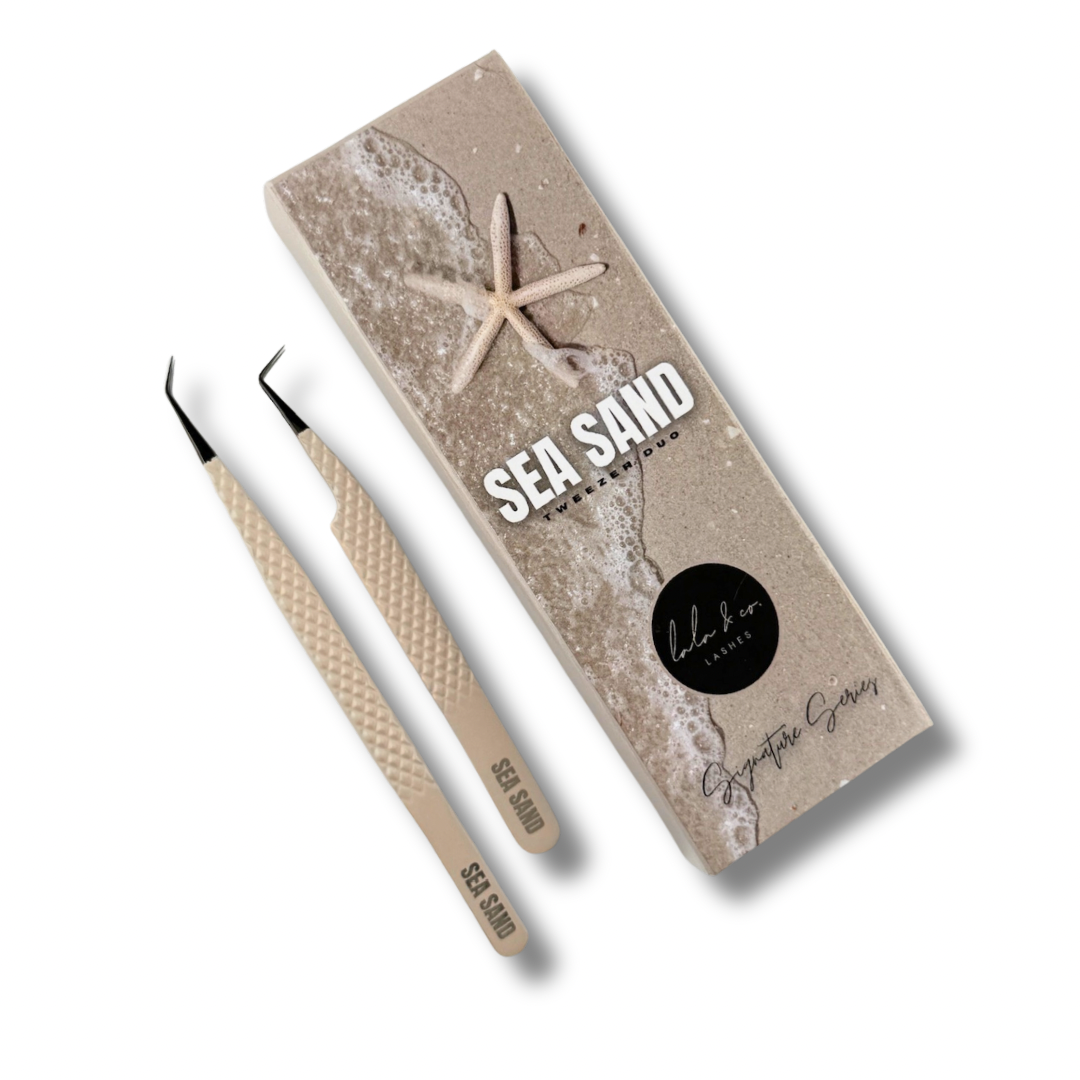 Sea Sand - Fiber Tip Lash Tweezer Duo