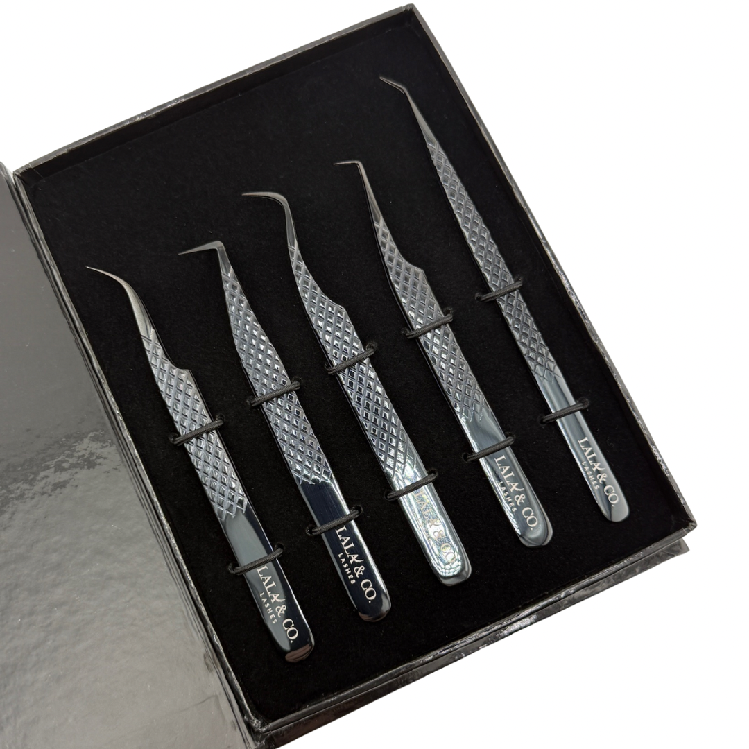 Full Midnight Lash Tweezer Collection - Fiber Tip