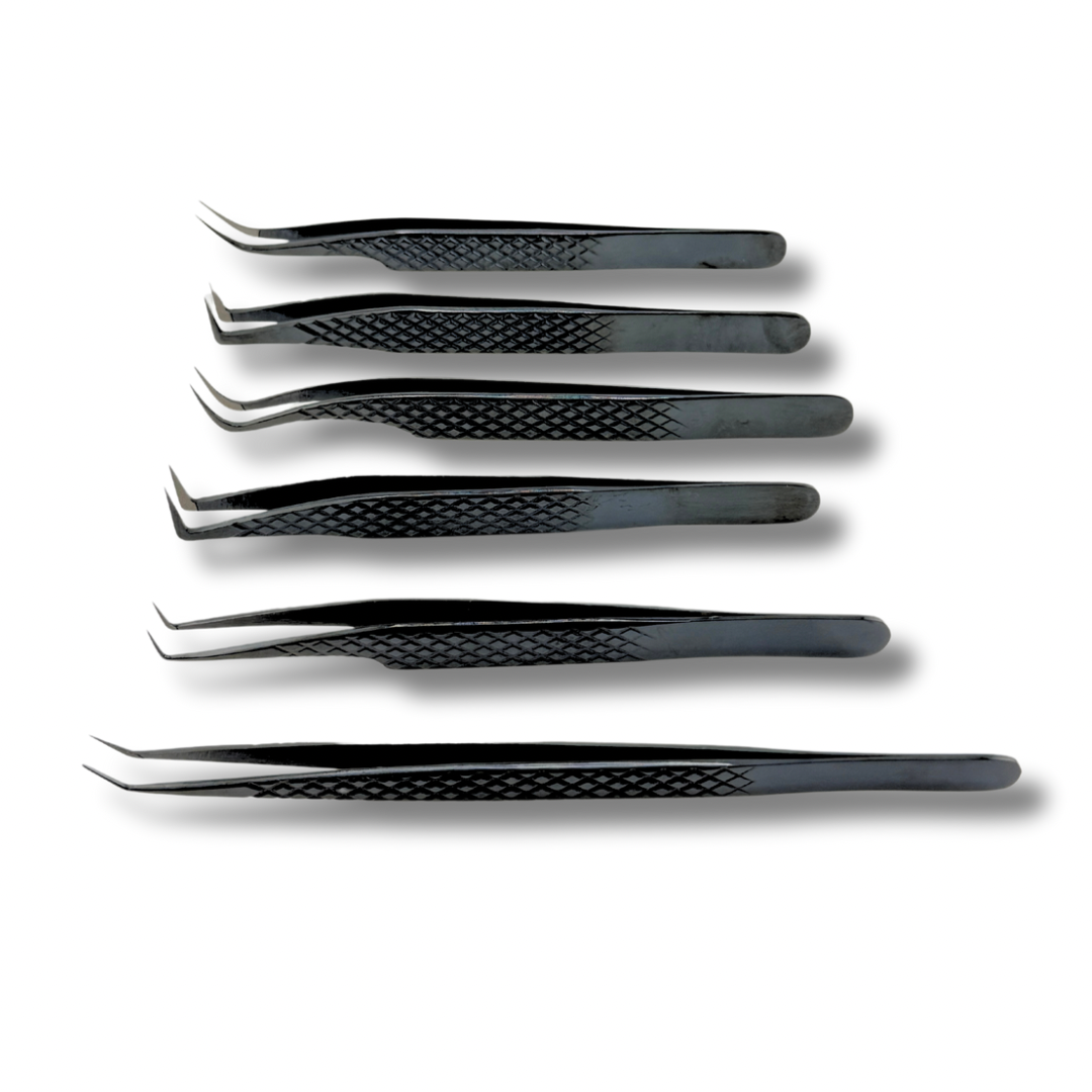 Full Midnight Lash Tweezer Collection - Fiber Tip