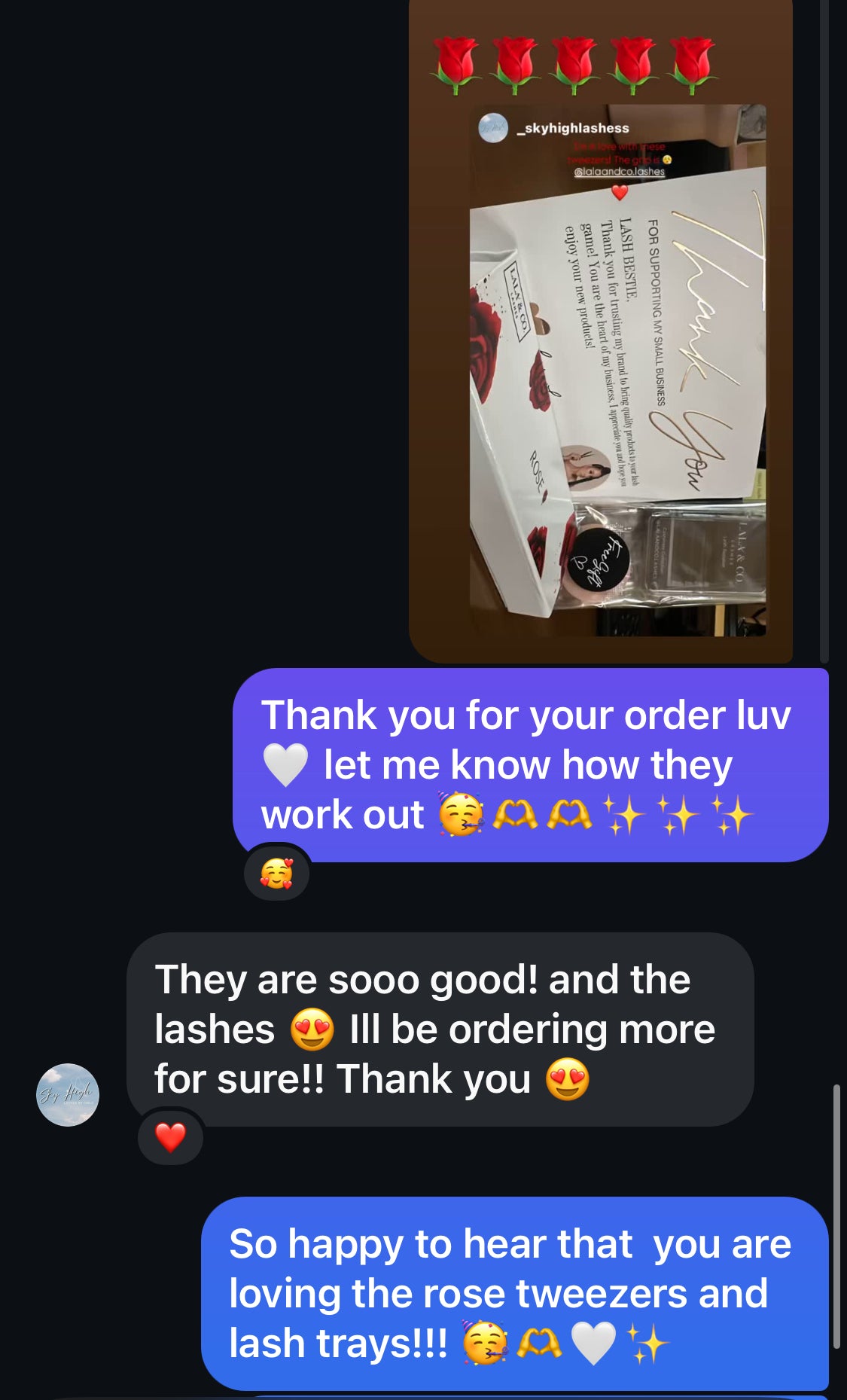 LaLa and Co Rose Collection fiber tip lash tweezer duo for volume and isolation