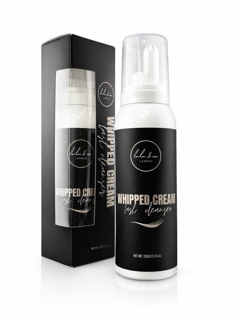 LaLa and Co Whipped Cream foaming lash extension cleanser shampoo bottle